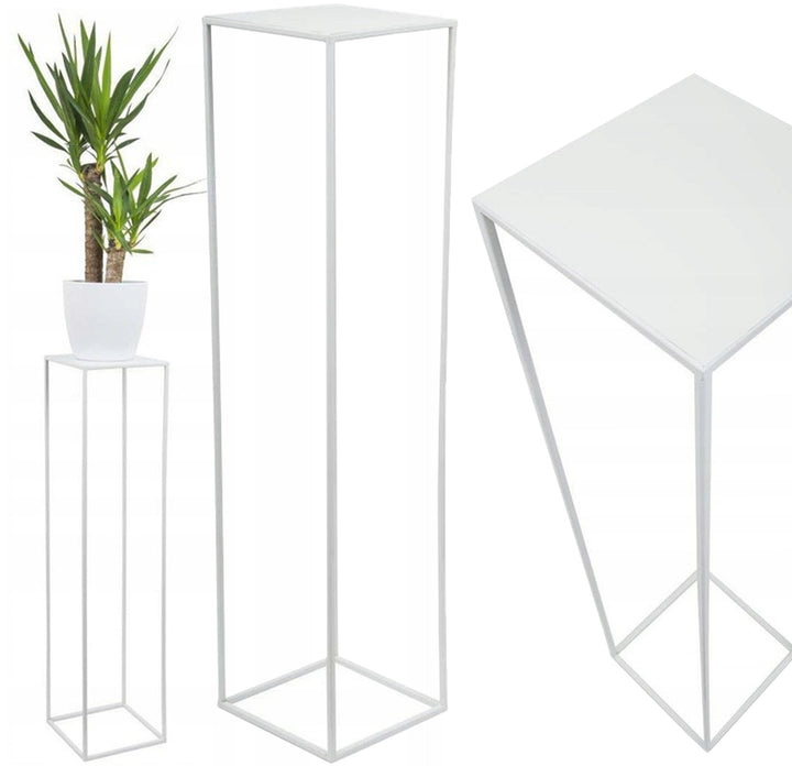 HowHomely Blumenständer Metall Weiss 100 cm Hoch - Solider und Robuster Blumenhocker Metall - Pflanz