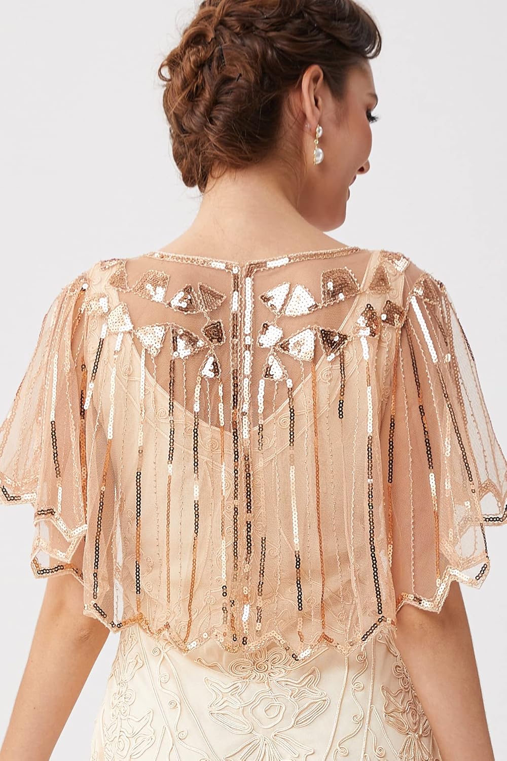 BABEYOND Damen Umschlagtücher Stola für Abendkleid 1920s Retro Schal Hochzeit Party Braut Schal Gats