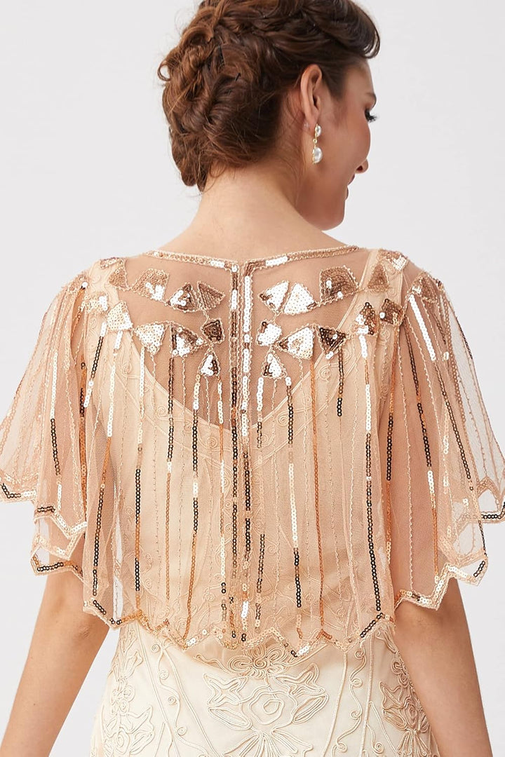 BABEYOND Damen Umschlagtücher Stola für Abendkleid 1920s Retro Schal Hochzeit Party Braut Schal Gats