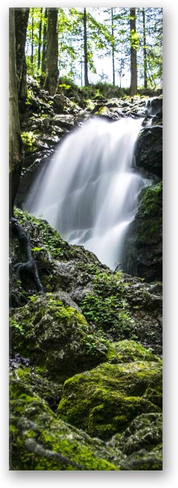 Feeby Vlies Leinwandbild Wasserfall Im Wald 60x150 cm Wand Bild Kunstdruck Deko Wohnzimmer Wohnungs