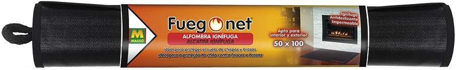 FUEGO NET fuegonet 231437 Teppich, feuerfest, 6.5 x 50 x 6.5 cm, Schwarz