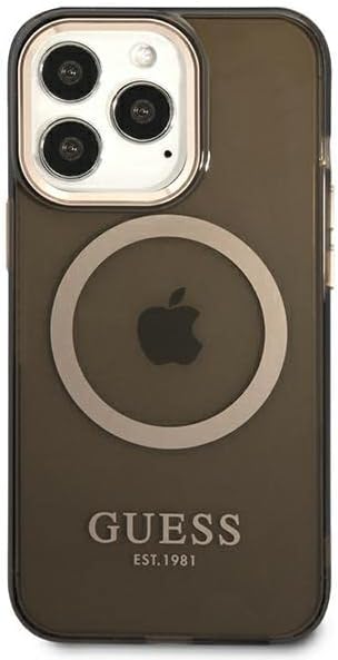Guess GUHMP13XHTCMK Hülle für iPhone 13 Pro Max 6,7" schwarz/Black Hard case Gold Outline Translucen