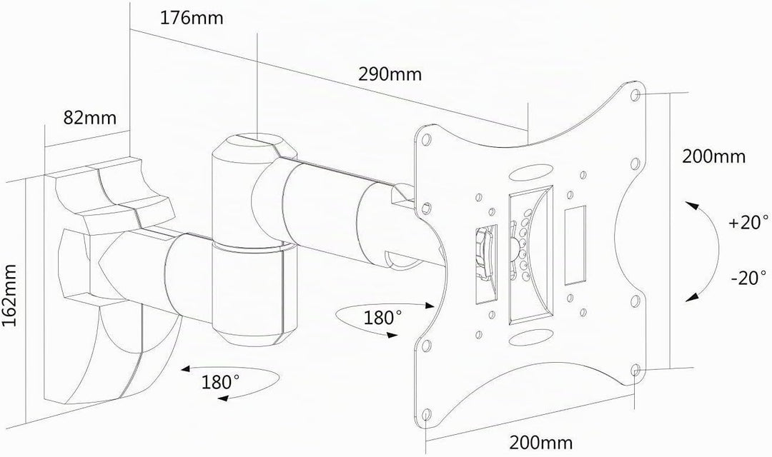 TV Wandhalterung für 10-42 Zoll (ca.25-107cm) Flach &amp; Curved LCD LED OLED Fernseher &amp; TFT Monitor |