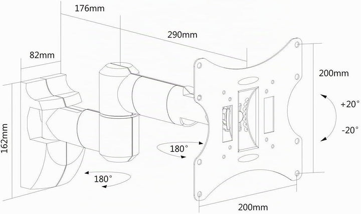TV Wandhalterung für 10-42 Zoll (ca.25-107cm) Flach &amp; Curved LCD LED OLED Fernseher &amp; TFT Monitor |