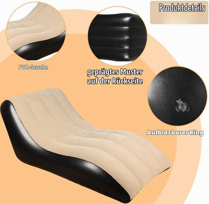 FARYODI Aufblasbares Sofa mit Fusshocker, Aufblasbarer Sessel, Wasserdichtes Luftsofa Aufblasbares,