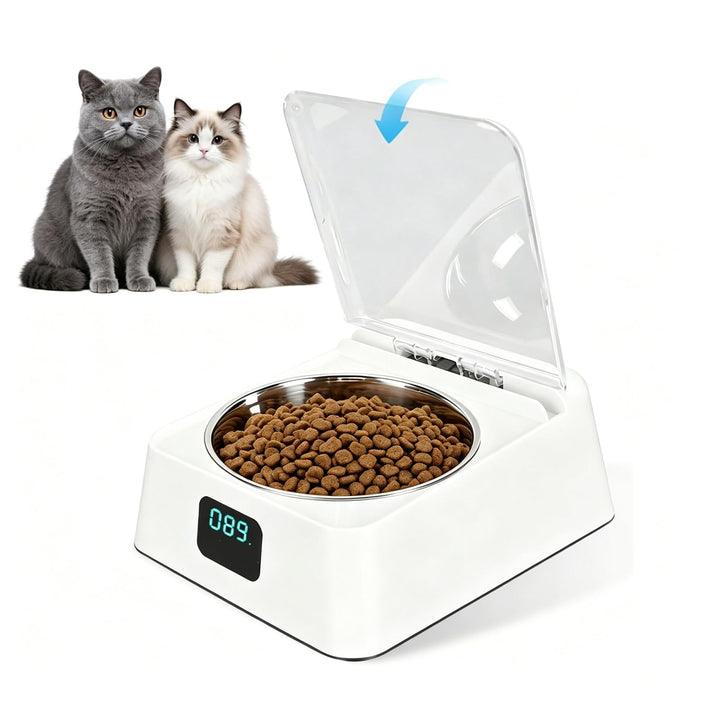 Nassfutterautomat für Katzen - Induktiv Aufklappbarem Deckel Futterautomat Katze Nassfutter,Automati