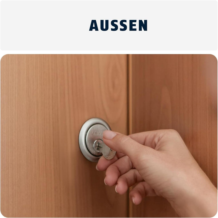 ABUS Tür-Zusatzschloss 2110 mit Drehknauf, weiss, 56032 ohne Sperrbügel Weiss, ohne Sperrbügel Weiss