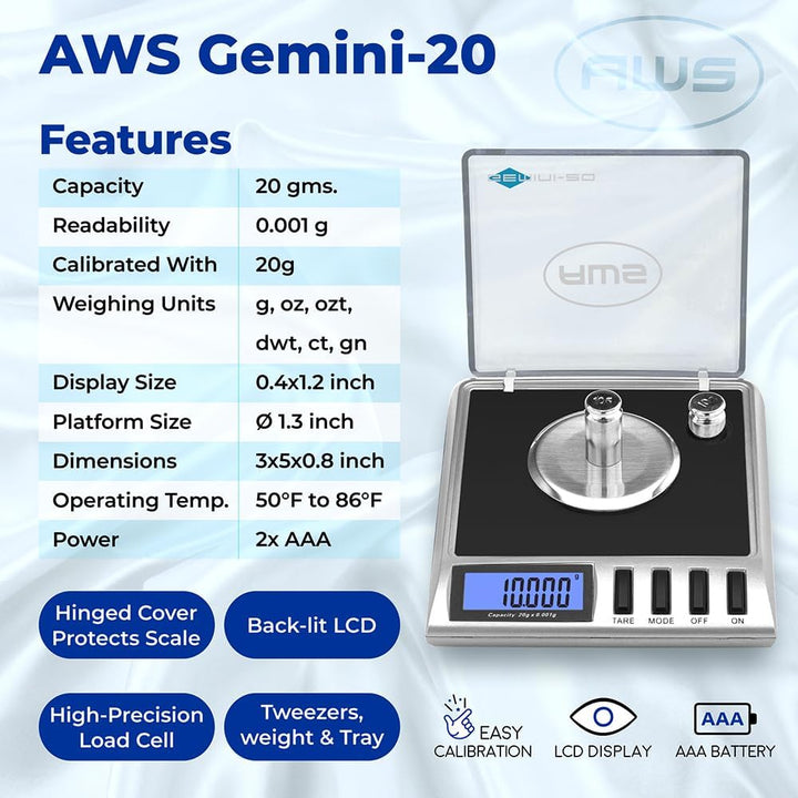 AMERICAN WEIGH SCALES Black Gemini 20 schwarz Digitale Küchenwaage, Kunststoff AWS-Serie 100G Schwar