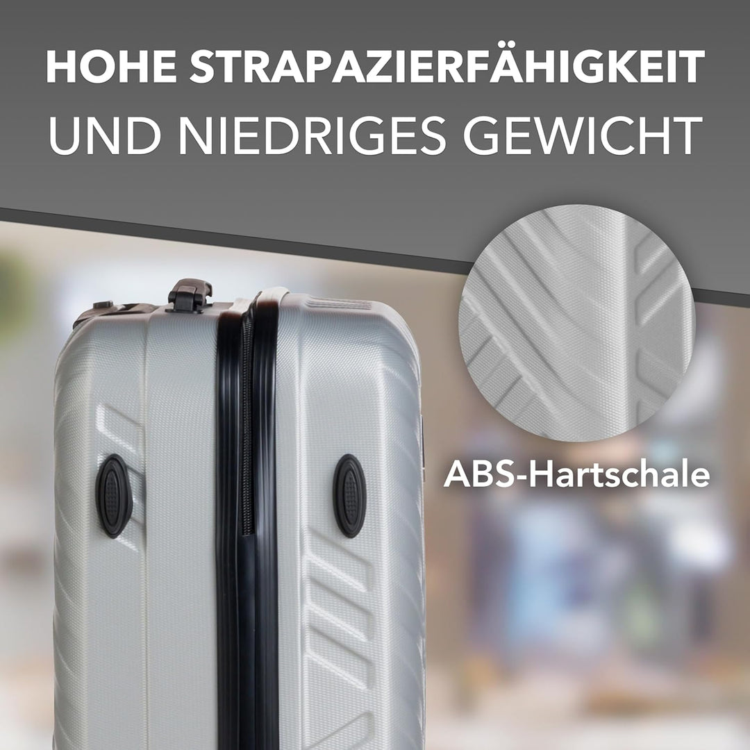 Xonic Design Reisekoffer mit Rollen– ABS Hartschalenkoffer mit 360° Leichtlauf-Rollen – hochwertige