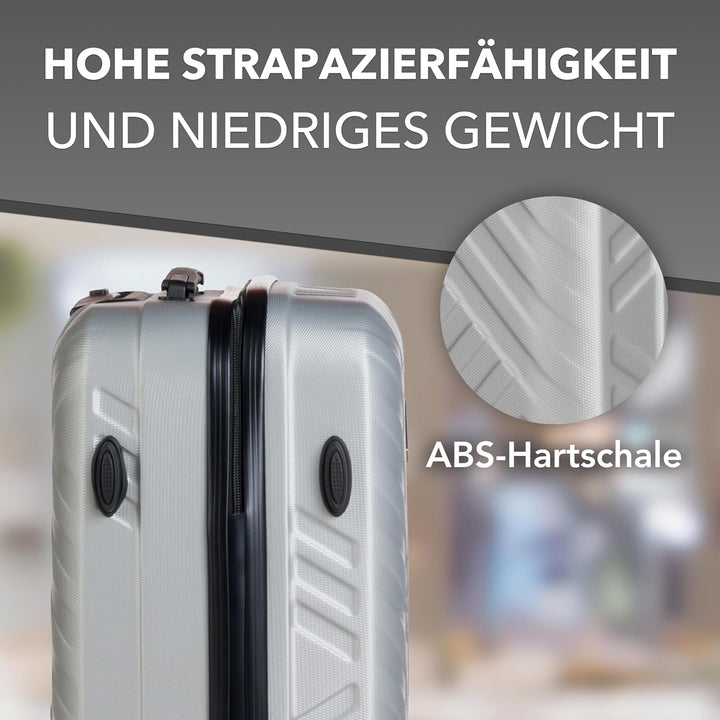 Xonic Design Reisekoffer mit Rollen– ABS Hartschalenkoffer mit 360° Leichtlauf-Rollen – hochwertige