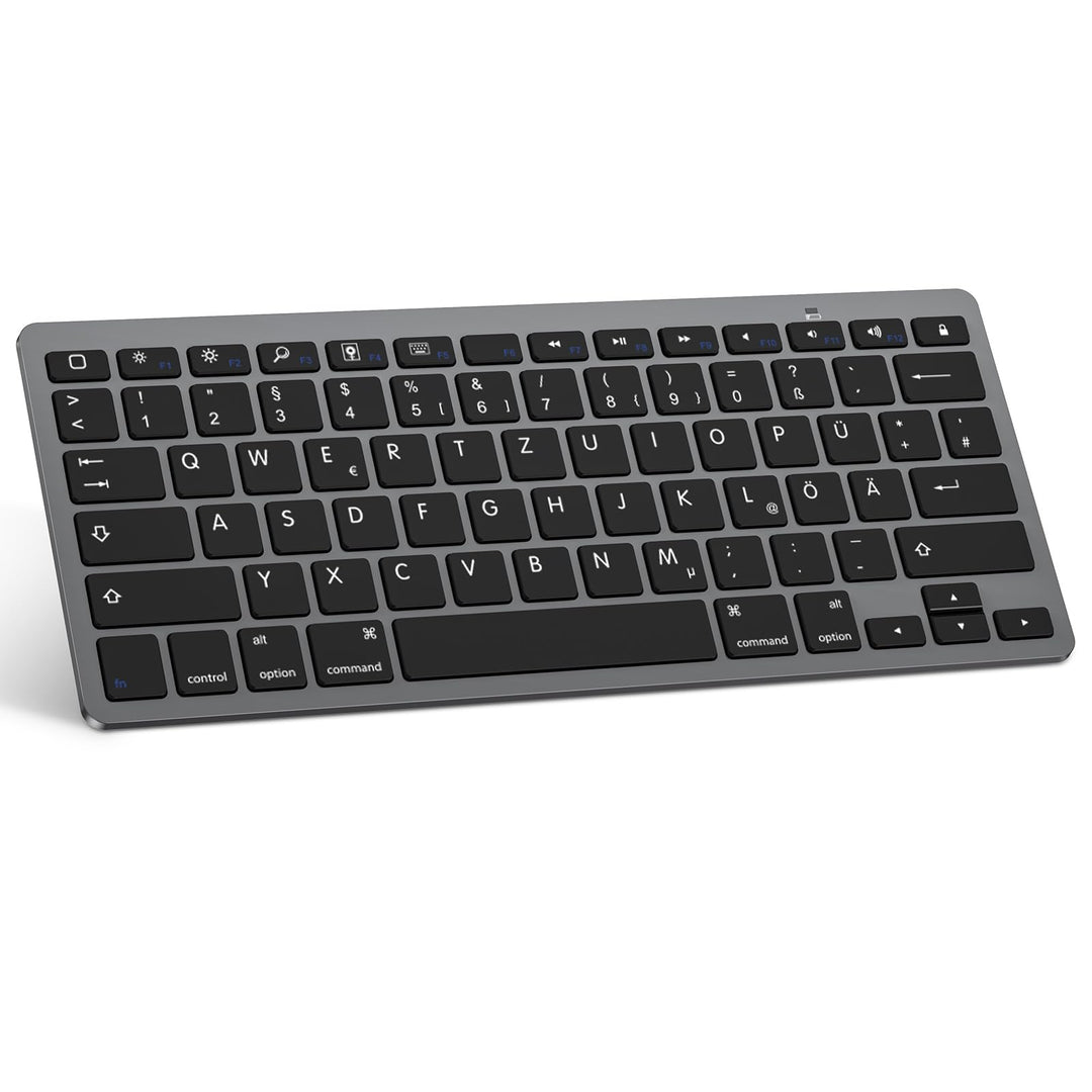 OMOTON deutsche Bluetooth Tastatur für iPad 10.9/10.2/9.7, Air 6/5/4/3, Pro 13/12.9/11/10.5 und iPho