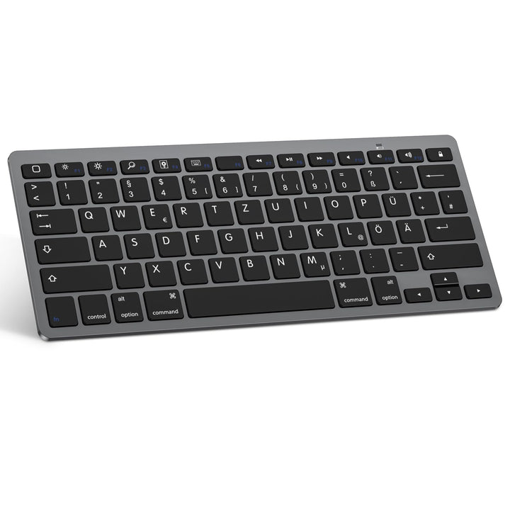 OMOTON deutsche Bluetooth Tastatur für iPad 10.9/10.2/9.7, Air 6/5/4/3, Pro 13/12.9/11/10.5 und iPho