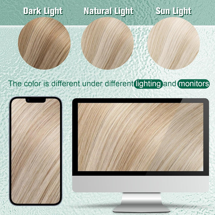 Easyouth Tressen Echthaar Remy Haartressen Echthaar Extensions Blond Tressen Haar Extensions Aschblo