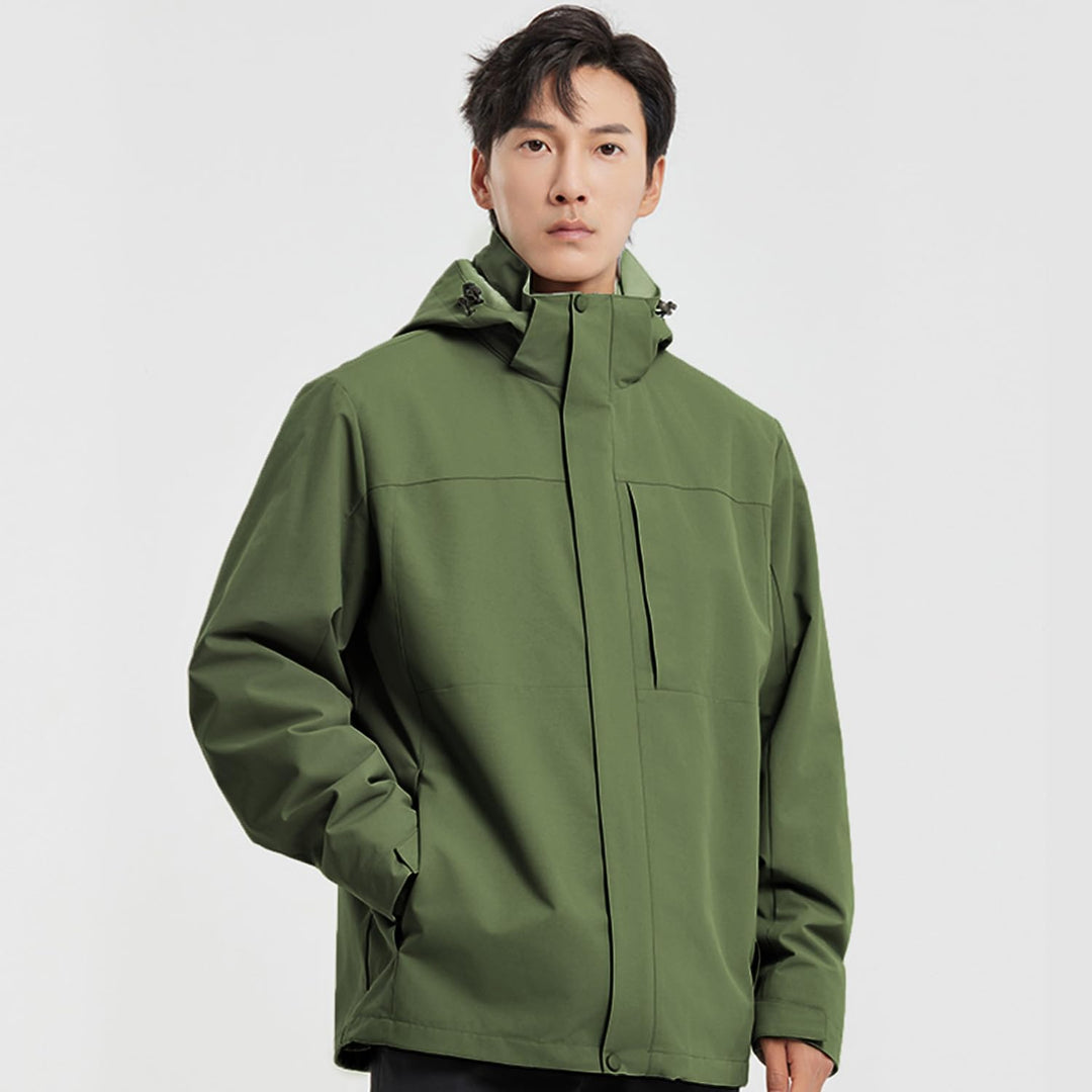 SUKUTU Herren Outdoor wasserdichte Kapuzen-Sportjacke Leichte Wanderjacke Bergjacke Softshell Herbst