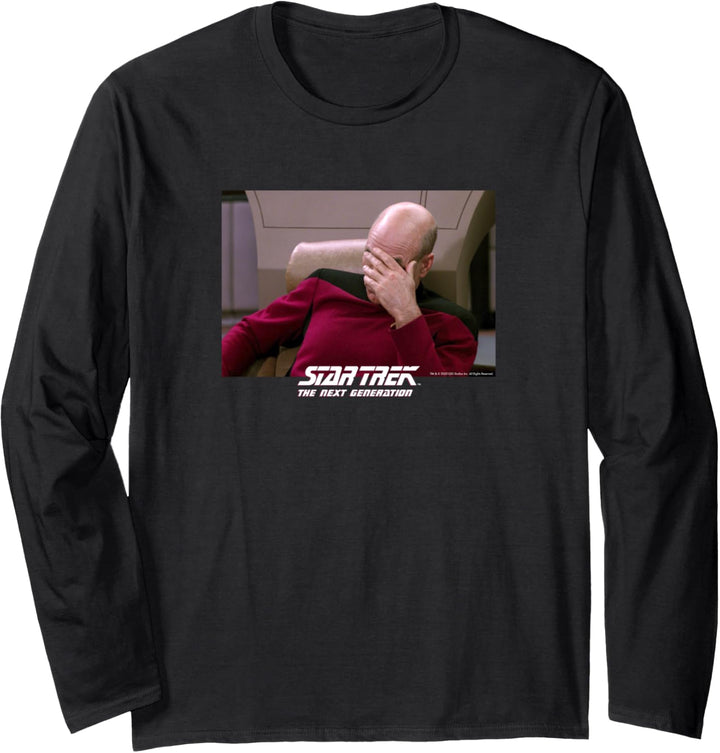 Star Trek: The Next Generation Captain Picard Face Palm Langarmshirt