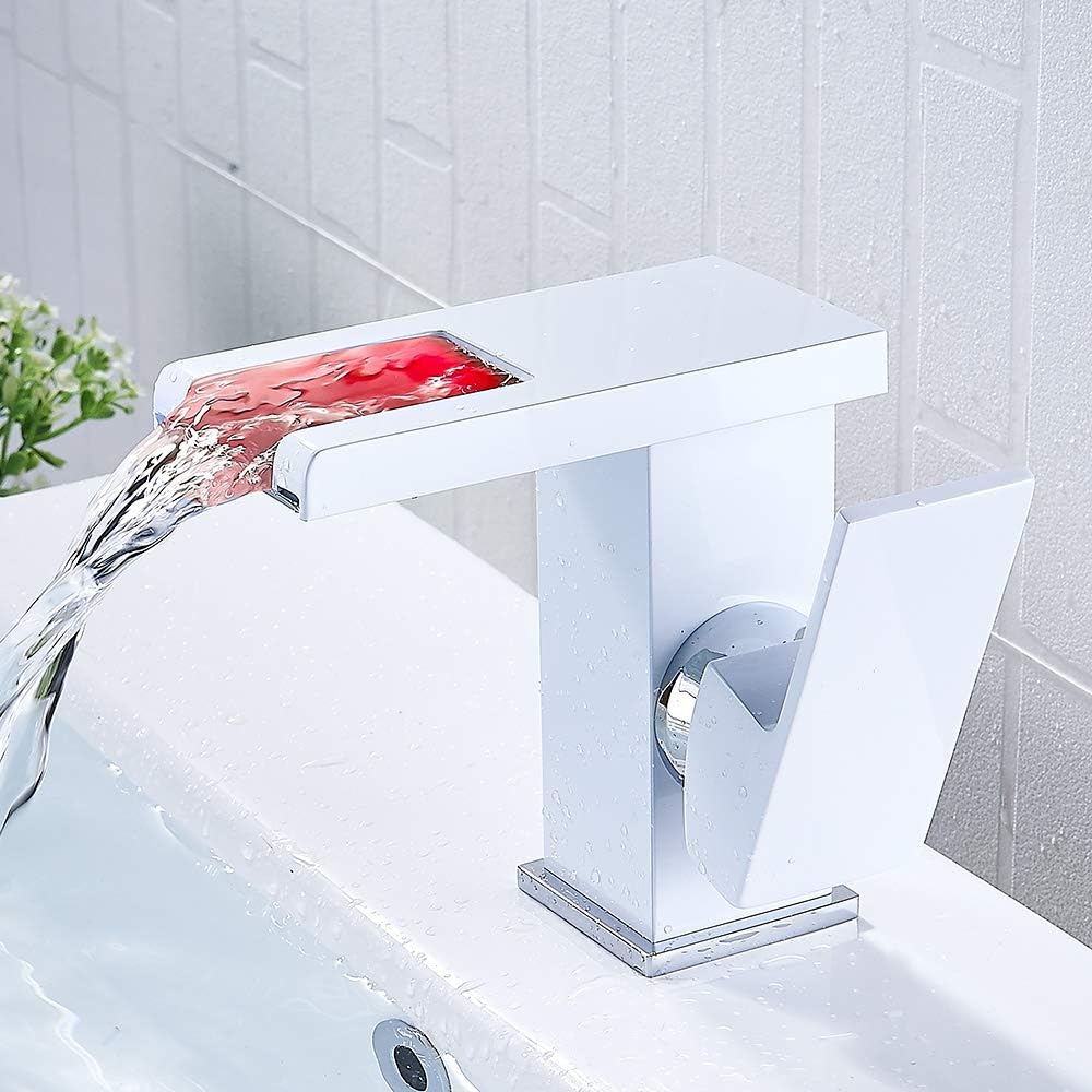 Wasserhahn Bad Waschbecken, Armatur Wasserfall, Kalte Und Heisse Armaturen, Badarmatur Mit 3/8" Heis