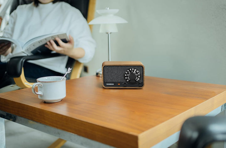SANGEAN WR-8 – Tragbares Vintage Radio mit Bluetooth Lautsprecher, FM-Empfang, integriertem Akku, Ec