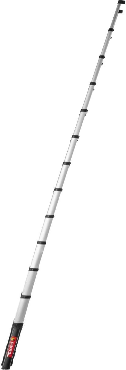 Telesteps PrimeLine Teleskop-Anlegeleiter mit Stabilisator / Anlegeleiter 4,1 m / Leiter aus Alumini