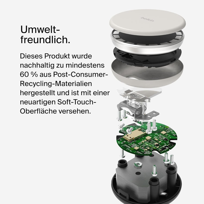 Belkin BoostCharge Pro kabellose 2-in-1-Ladestation mit MagSafe (15 W), MagSafe Ladegerät, kompatibe