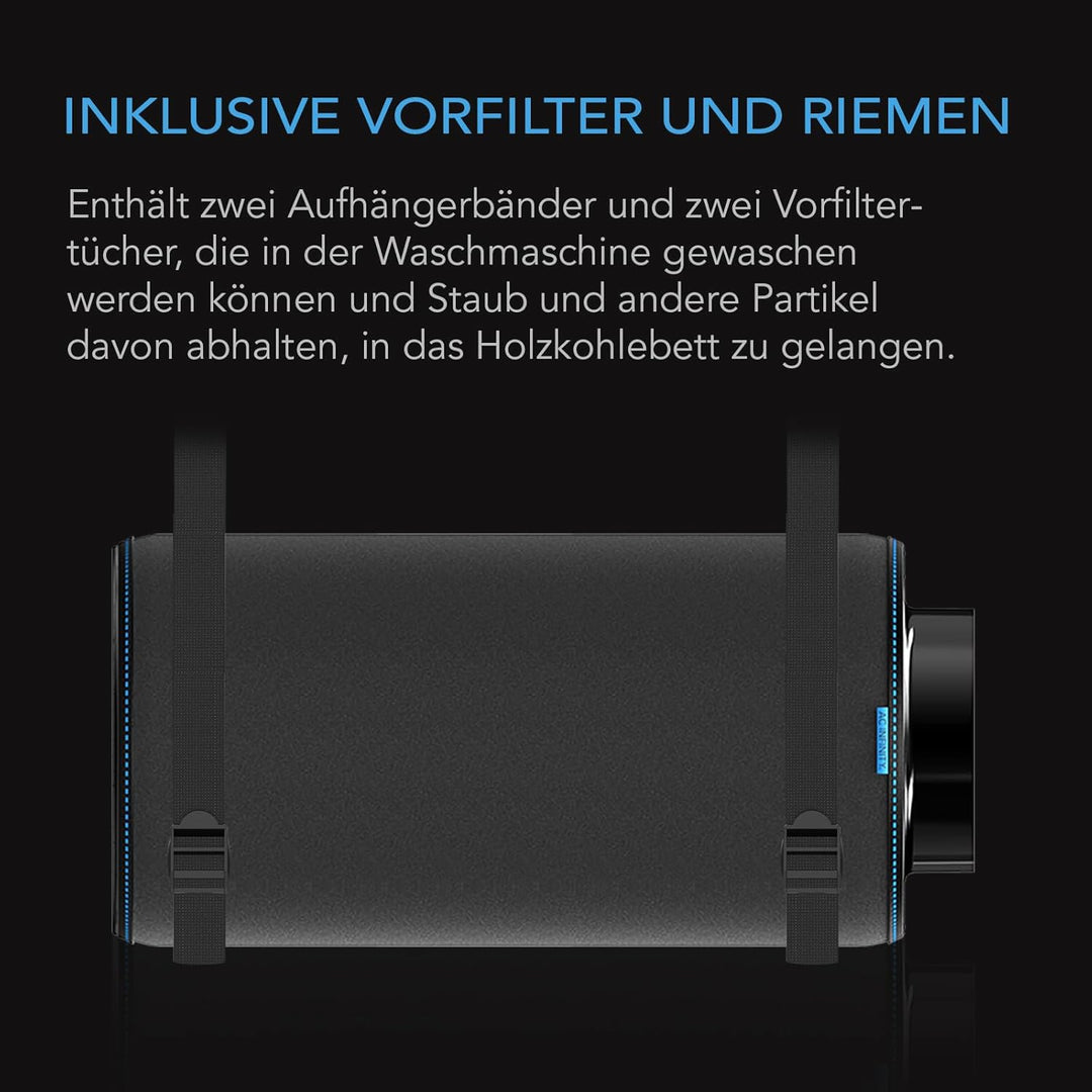 AC Infinity Air Carbon Filter XL 10.2 cm, mit Premium Australian Virgin Charcoal, Vorfilter und Seil