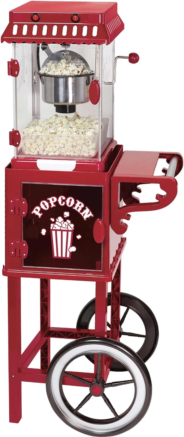 Retro XXL Popcorn-Maschine mit Wagen 1,15 Meter hoch Grosser Popcorn-Maker Epiq 80001270 - Ein Hingu