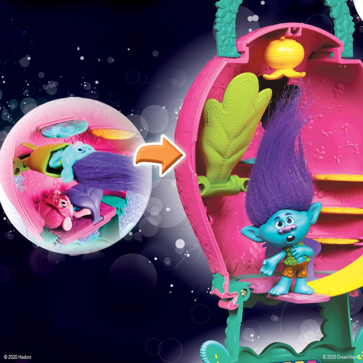 DreamWorks Trolls World Tour Tour Ballon, Spielset mit Poppy Puppe, mit Aufbewahrung und Griff für u