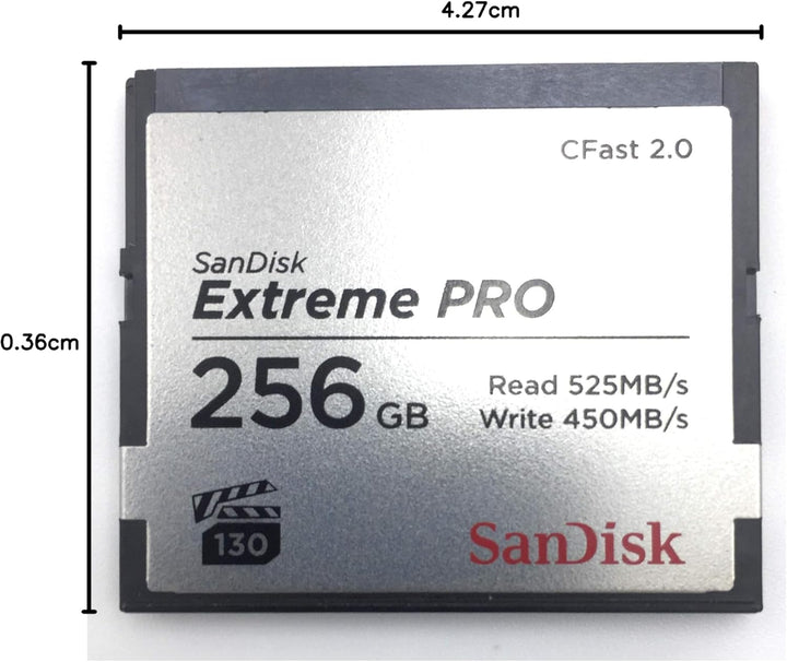 SanDisk Extreme Pro Cfast 2.0 Speicherkarte 256 GB (Für Kameras und Camcorder, VPG-130 für 4K Videos