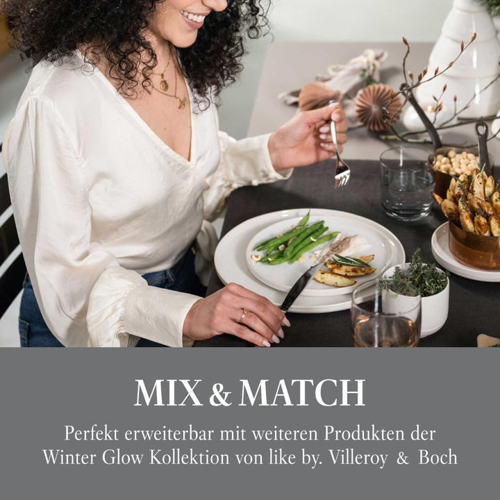 like. by Villeroy & Boch – Winter Glow Kerzenhalter U-Form, Weihnachtsdeko aus Premium Porzellan, Ke