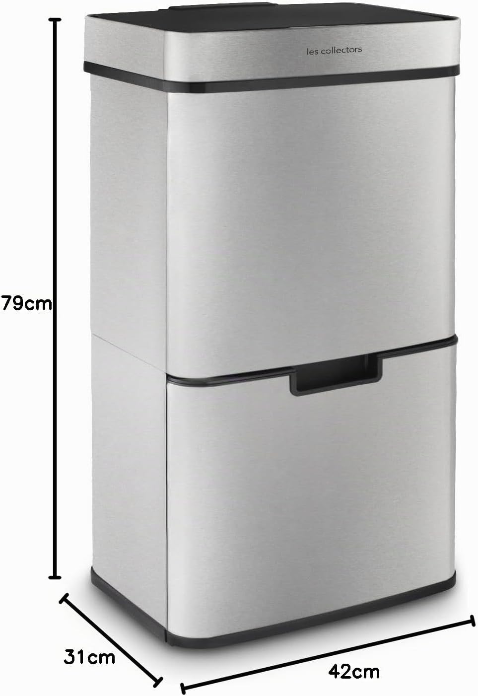 Les Collectors Mülleimer N°1010, 64 L, passend für 30–60-Liter-Säcke, 3 Fächer 42L +11L + 11L, Küche