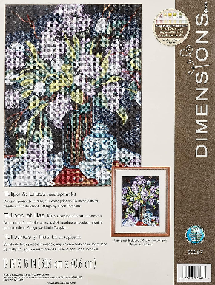 Dimensions Zählmusterpackung mit Zählmuster, Needlecrafts Tulpen & Flieder, Tulpen & Flieder