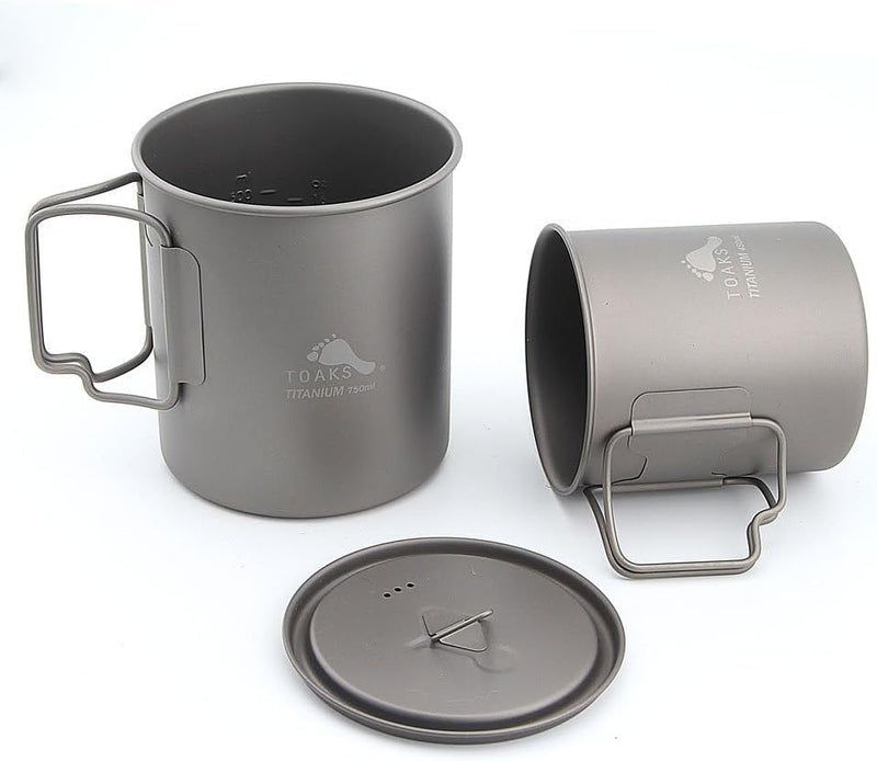 TOAKS Camping Titan Topf Becher Schale (375ml, 450ml, 550ml, 650ml, 700ml, 750ml, 900ml), Outdoor Pi