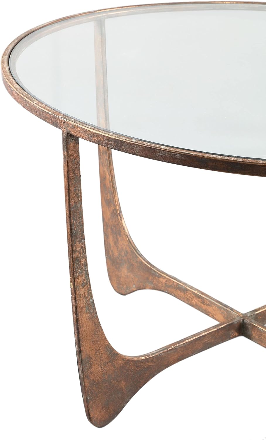 Art Déco Couchtisch Beistelltisch Maxim Copper Metall Glas