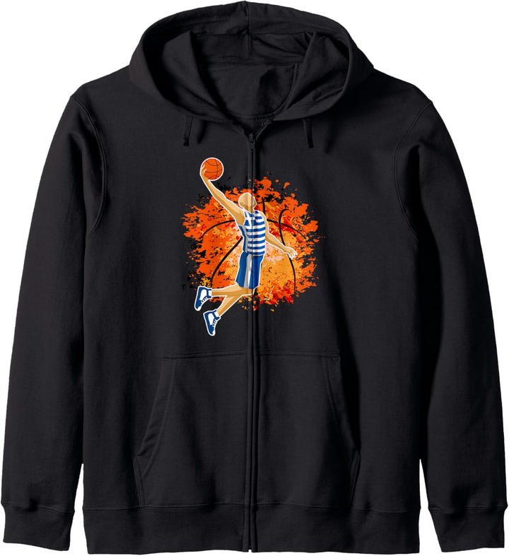 Griechenland Basketball Fans Trikot Griechische Nationalflagge Slam Dunk Kapuzenjacke