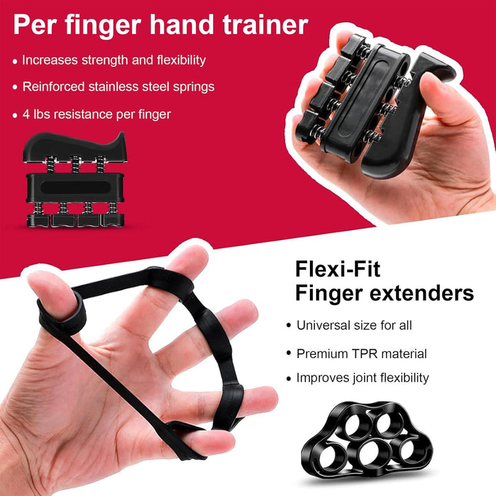 Handtrainer Fingertrainer, (6 Pcs) Verstellbarer Unterarmtrainer Griffkraft Trainer Krafttraining Gr
