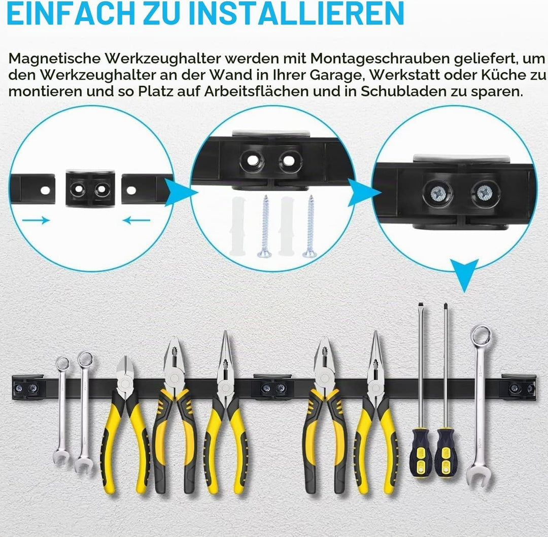 5 Stück Werkzeug Magnetleiste Set 40cm, Stark Magnetschiene Magnetische Werkzeughalter Wand, Magnet