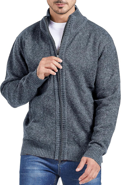 GLESTORE Pullover & Strickjacken Für Herren Cardigan Strickjacke Mit Reissverschluss Stehkragen Wint