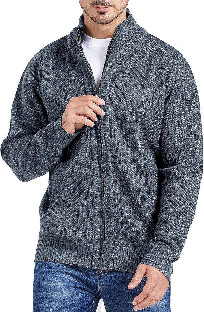 GLESTORE Pullover & Strickjacken Für Herren Cardigan Strickjacke Mit Reissverschluss Stehkragen Wint