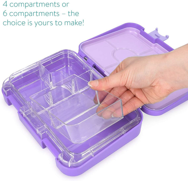 Navaris Bento Box Lunch Box Brotdose Vesperbox - auslaufsicher mit variablen Fächern - herausnehmbar