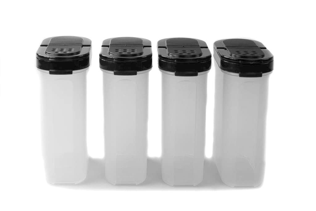 Tupperware Gewürz-Riese 270 ml (4) schwarz Gewürz Behälter Gewürzbehälter gross 37582