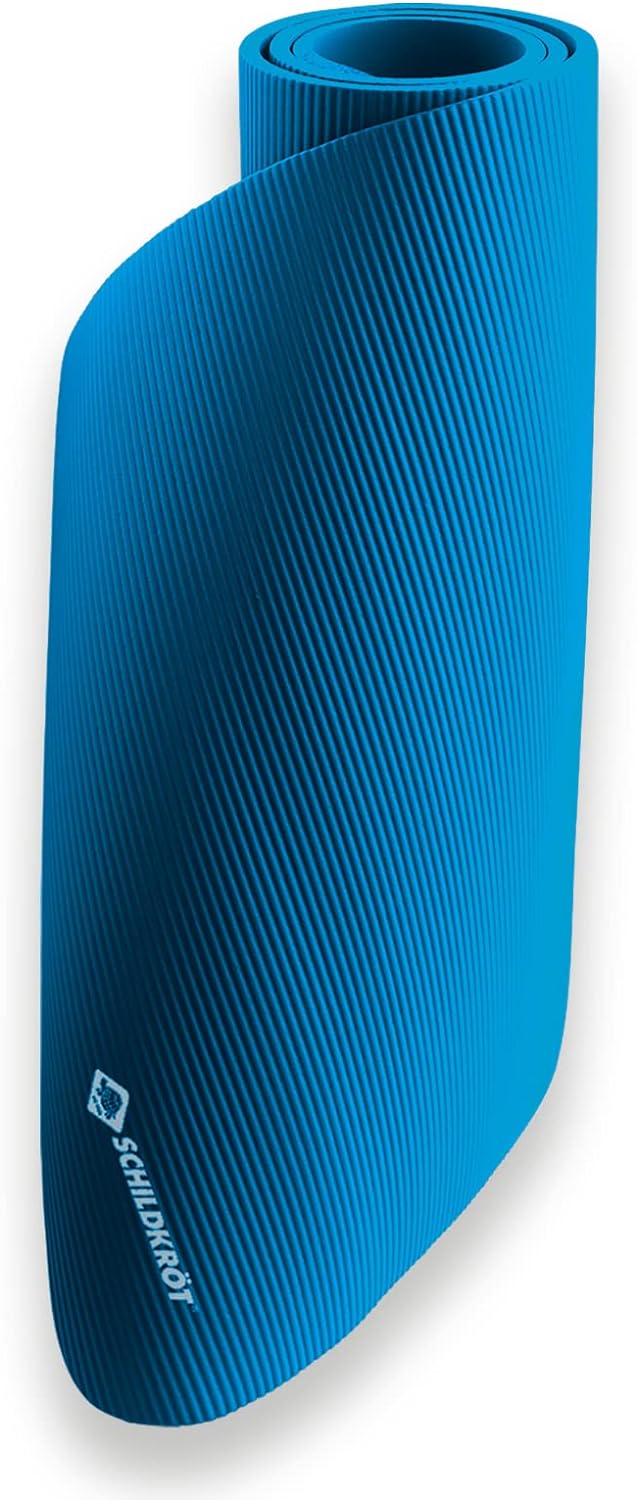 Schildkröt Fitnessmatte, 10 mm, rutschfeste Gymnastikmatte, mit Tragegurt, 185 x 61 x 1,0cm Blau, 96