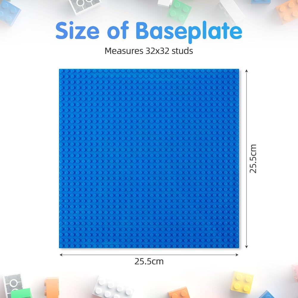 HOTUT Bauplatte Kompatibel mit Meisten Marken, 16 Platten-Set Classic Bausteine Grundplatte 25.5 * 2
