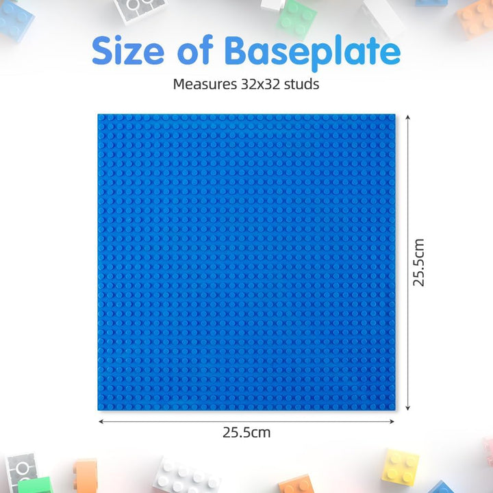 HOTUT Bauplatte Kompatibel mit Meisten Marken, 16 Platten-Set Classic Bausteine Grundplatte 25.5 * 2