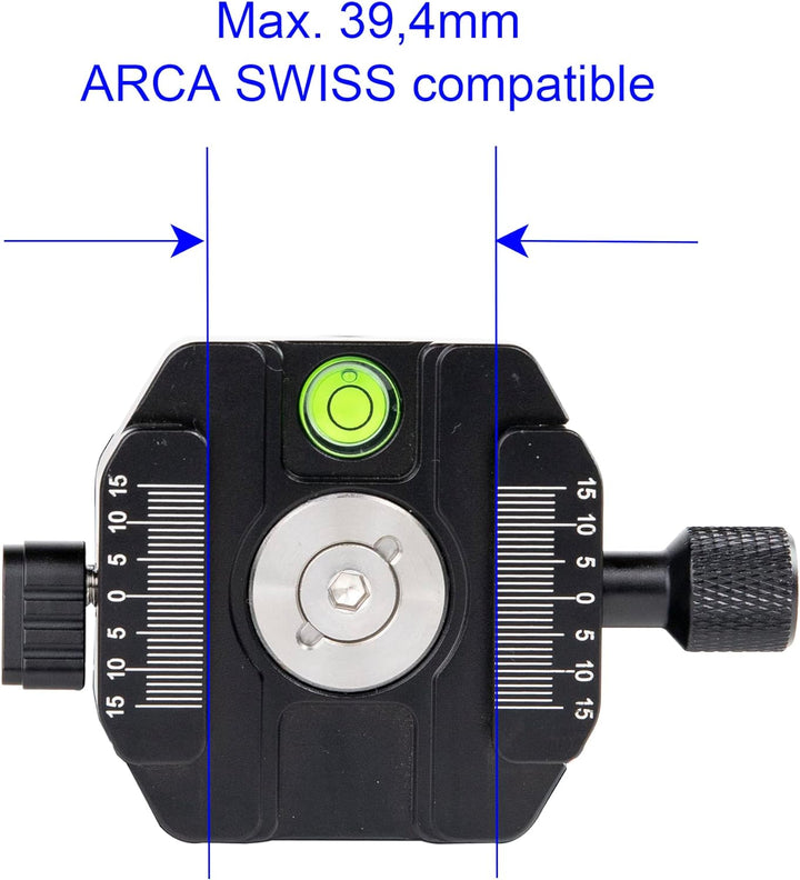 TINKTEEK Jumbo Panorama Kugelkopf Stativkopf 560g 10cm professioneller 360 Grad kompatibel mit Arca