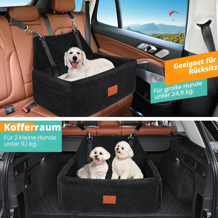 Hunde Autositz für Grosse&amp;Mittlere Hunde,Hundesitz Auto für unter 55 lbs oder 2 kleine Hunde,Waschba