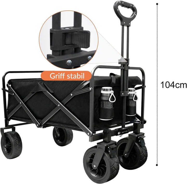Sanycasa Bollerwagen faltbar 200L 200KG Tragkraft Gelände Strand geeingenet Bollerwagen mit Bremsen
