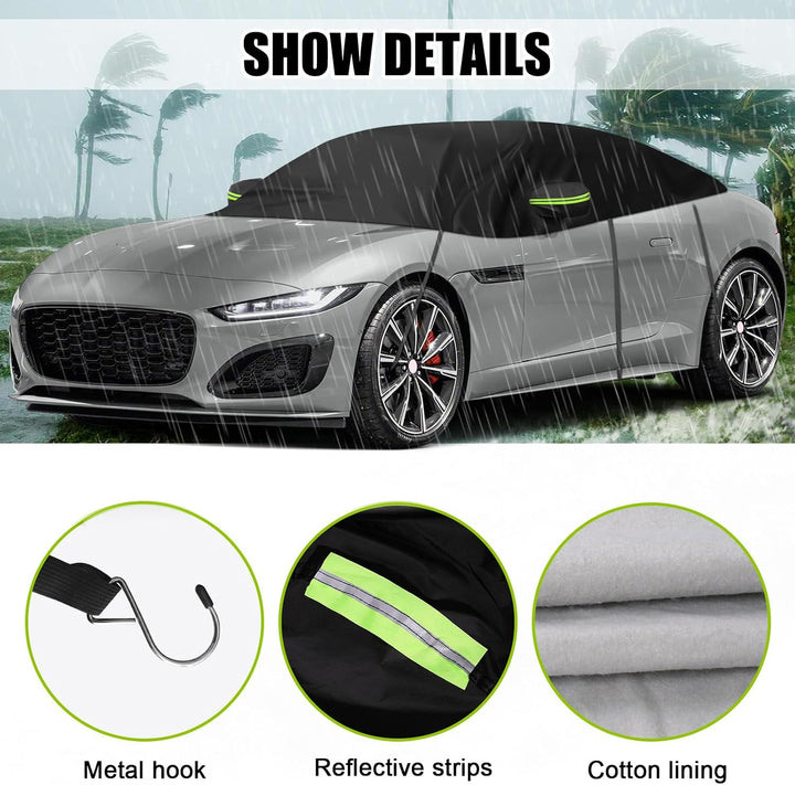 Halbe Autoabdeckung Kompatibel mit Jaguar F-Type 2014-2024, Halbabdeckung wasserdichte Halbgarage mi