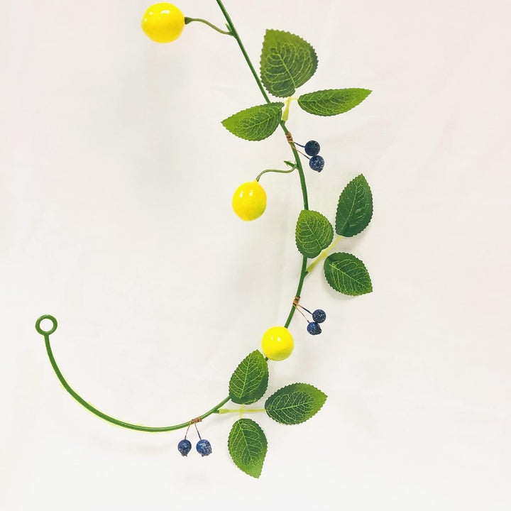 2er-Pack Künstliche Zitronen Blaubeer Girlande,Zitronenranke Hängende Blumen Pflanzen Künstliche Frü