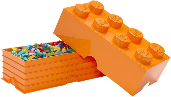 LEGO Aufbewahrungsstein, 8 Noppen, Stapelbare Aufbewahrungsbox, 12 l, orange