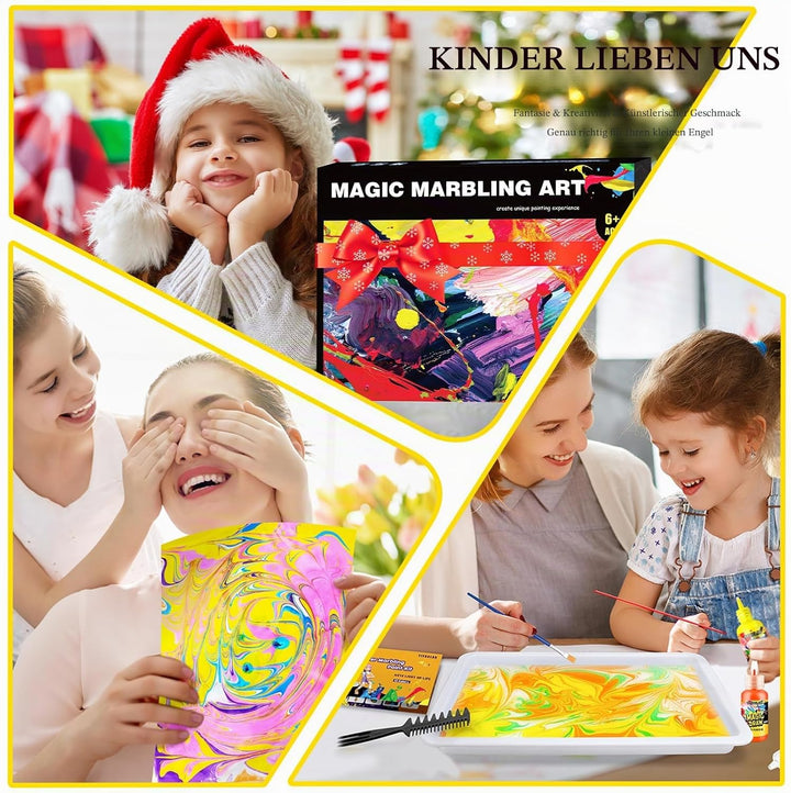 Titoclar Wasser Marmorierfarbe für Kinder - ostern geschenke kinder - Bastelset Kinder Mädchen ab 6