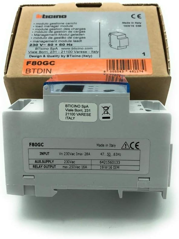 Bticino F80GC Serie BTDIN Steuerungsmodoul für vorrangige Lasten, Grau